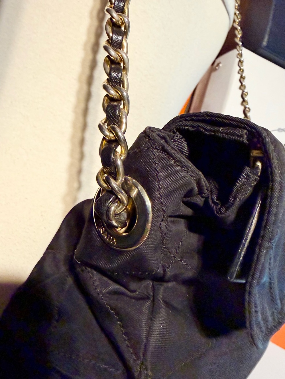 Prada⭐️Black Quilted Gold Chain Shoulder Bag! RARE! ⭐️Always Open to offers! - Picture 11 of 16